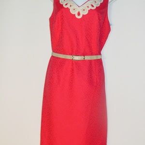 ANTONIO MELANI WOMENS 14 RED, LINED CASUAL DRESS